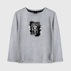 Лонгслив хлопковый детский Веселая смерть в капюшоне, цвет: меланж