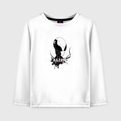 Лонгслив хлопковый детский Логотип с пришельцем, цвет: белый