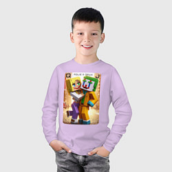 Лонгслив хлопковый детский Joker movie and Minecraft - collaboration, цвет: лаванда — фото 2