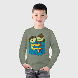 Лонгслив хлопковый детский Футболка Принцессы Жвачка, цвет: авокадо — фото 2