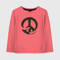 Лонгслив хлопковый детский Peace hugs, цвет: коралловый