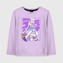 Лонгслив хлопковый детский Re:Zero Эмилия, цвет: лаванда