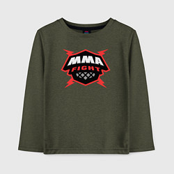 Лонгслив хлопковый детский MMA fight, цвет: меланж-хаки