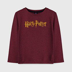 Лонгслив хлопковый детский Harry Potter golden logo, цвет: меланж-бордовый