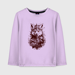 Лонгслив хлопковый детский Нарядная лиса, цвет: лаванда