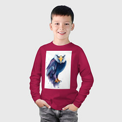 Лонгслив хлопковый детский Синий орел, цвет: маджента — фото 2