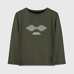 Лонгслив хлопковый детский Arctic Monkeys logo, цвет: меланж-хаки