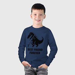 Лонгслив хлопковый детский Godzilla best friend, цвет: тёмно-синий — фото 2