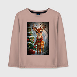 Детский лонгслив Олененок с подарками