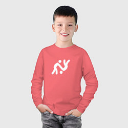 Лонгслив хлопковый детский Бесконечный человек знак, цвет: коралловый — фото 2