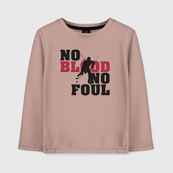 Лонгслив хлопковый детский Хоккей - нет крови нет фола, цвет: пыльно-розовый