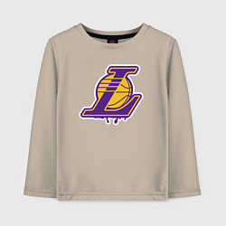 Лонгслив хлопковый детский Lakers team, цвет: миндальный