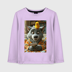 Детский лонгслив Волк и цыпа