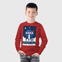 Лонгслив хлопковый детский NASA открытия, цвет: красный — фото 2