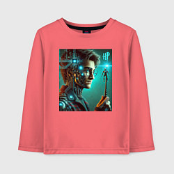 Лонгслив хлопковый детский Harry Potter - cyberpunk fantasy, цвет: коралловый