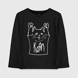 Лонгслив хлопковый детский KoЯn - cat rock, цвет: черный