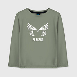 Лонгслив хлопковый детский Placebo - logo, цвет: авокадо