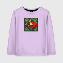 Лонгслив хлопковый детский Батыр и лошадь, цвет: лаванда