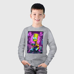Лонгслив хлопковый детский Bart Simpson - cool gamer, цвет: меланж — фото 2
