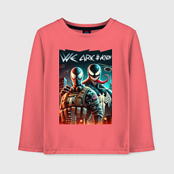 Лонгслив хлопковый детский We are Venom - meme, цвет: коралловый