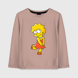 Лонгслив хлопковый детский Lisa Simpson, цвет: пыльно-розовый