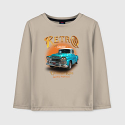 Детский лонгслив Ретро гараж и автомобиль Chevrolet Apache