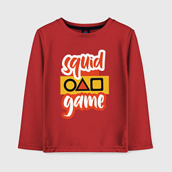 Лонгслив хлопковый детский Squid game style, цвет: красный
