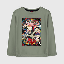 Лонгслив хлопковый детский Dandadan: All Persons, цвет: авокадо