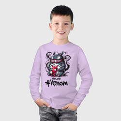 Лонгслив хлопковый детский Totoro-Venom and Spider-man, цвет: лаванда — фото 2