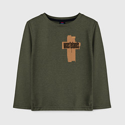 Лонгслив хлопковый детский Grunge cross, цвет: меланж-хаки