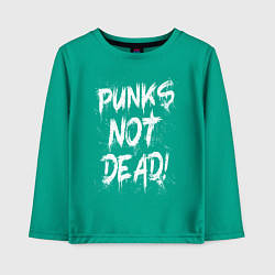 Лонгслив хлопковый детский Punk not dead, цвет: зеленый