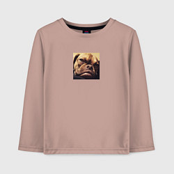 Лонгслив хлопковый детский Сердитый Песик, цвет: пыльно-розовый
