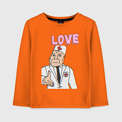 Лонгслив хлопковый детский Дурка день влюбленных мем, цвет: оранжевый