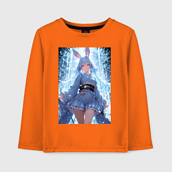 Лонгслив хлопковый детский Зайка в гармонии с природой, цвет: оранжевый