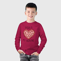 Лонгслив хлопковый детский Pizza for valentine, цвет: маджента — фото 2