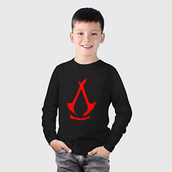 Лонгслив хлопковый детский Assassins creed - shadows logotype, цвет: черный — фото 2