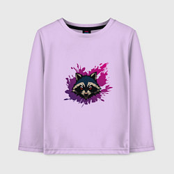 Лонгслив хлопковый детский Крутой енотик, цвет: лаванда