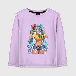 Детский лонгслив Miku Hatsune с цветком