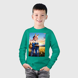 Лонгслив хлопковый детский Tamamo no Mae Fate Grand Order, цвет: зеленый — фото 2