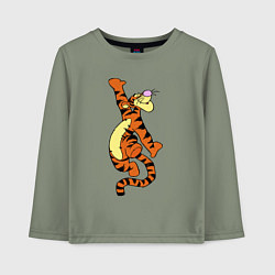 Лонгслив хлопковый детский Винни пух - тигра, цвет: авокадо
