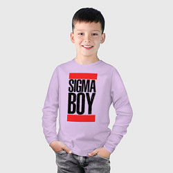 Лонгслив хлопковый детский Sigma boy, цвет: лаванда — фото 2