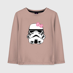 Лонгслив хлопковый детский Женский шлем имперского солдата - для пары, цвет: пыльно-розовый