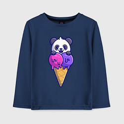 Лонгслив хлопковый детский Panda ice cream, цвет: тёмно-синий