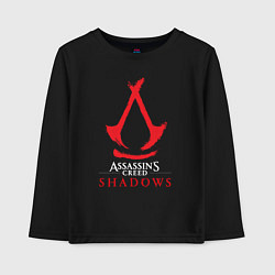 Лонгслив хлопковый детский Assassins Creed Shadows - badge, цвет: черный