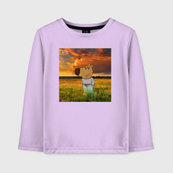 Лонгслив хлопковый детский Чисто чилловый парень, цвет: лаванда