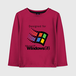 Лонгслив хлопковый детский Предназначен для windows 98, цвет: маджента