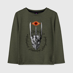 Лонгслив хлопковый детский Око Саурона и руны Властелин колец, цвет: меланж-хаки