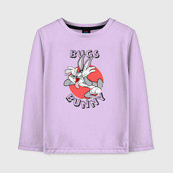 Лонгслив хлопковый детский Кролик Багз Банни, цвет: лаванда