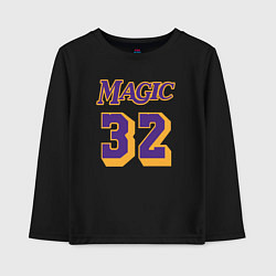 Лонгслив хлопковый детский Magic 32, цвет: черный