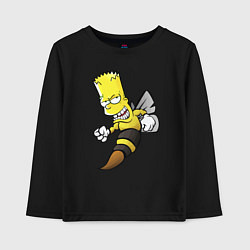 Лонгслив хлопковый детский Барт Симпсон шершень - перевоплощение, цвет: черный